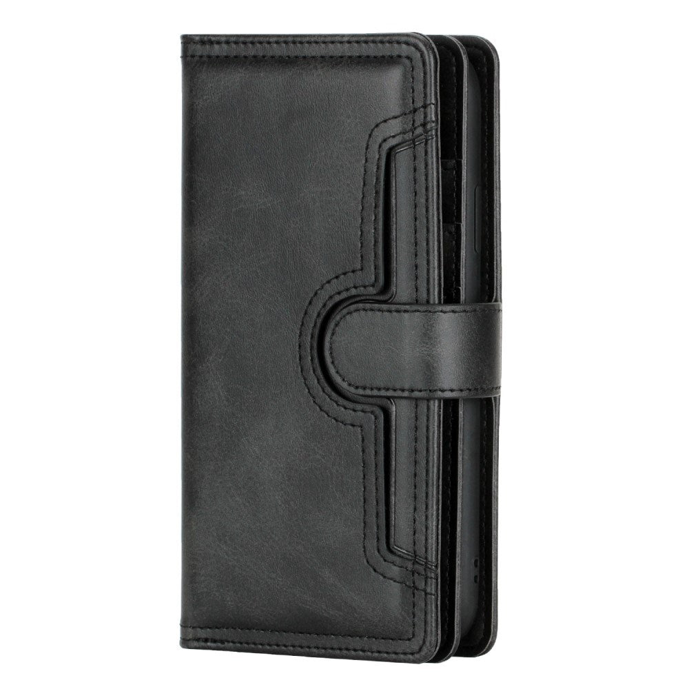 EIDERWOOD iPhone 13 Mini Flip Deksel med Kortholder & Stropp – Svart