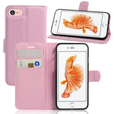 iPhone SE (2022/2020)/8/7 PU skinn Flipdeksel m. Kortholder - Pink