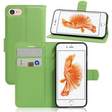 iPhone SE (2022/2020)/8/7 PU skinn Flipdeksel m. Kortholder - Grønn