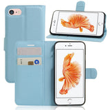 iPhone SE (2022/2020)/8/7 PU skinn Flipdeksel m. Kortholder - Blå