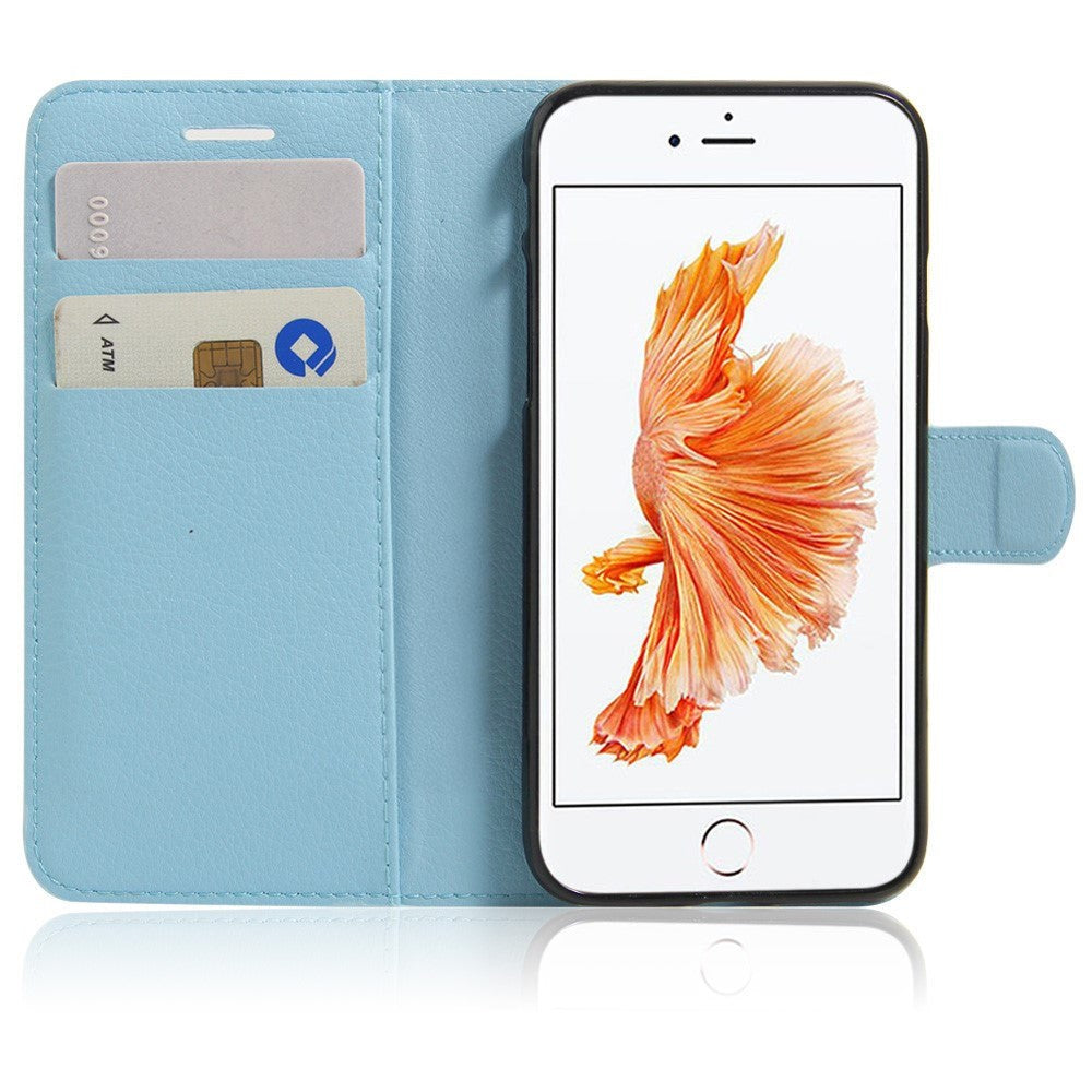 iPhone SE (2022/2020)/8/7 PU skinn Flipdeksel m. Kortholder - Blå