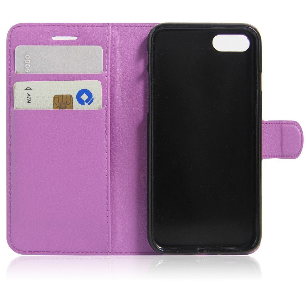 iPhone SE (2022/2020)/8/7 PU skinn Flipdeksel m. Kortholder - Lilla