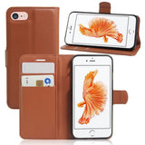 iPhone SE (2022/2020)/8/7 PU skinn Flipdeksel m. Kortholder - Brun