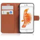 iPhone SE (2022/2020)/8/7 PU skinn Flipdeksel m. Kortholder - Brun