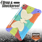 iPad 10.2" (2021 / 2020 / 2019) Butterfly Kickstand Barnedeksel - Regnbue V1