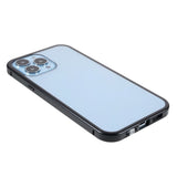 iPhone 13 Pro Magnetisk Metall Deksel med Glass Foran & Bak - Svart