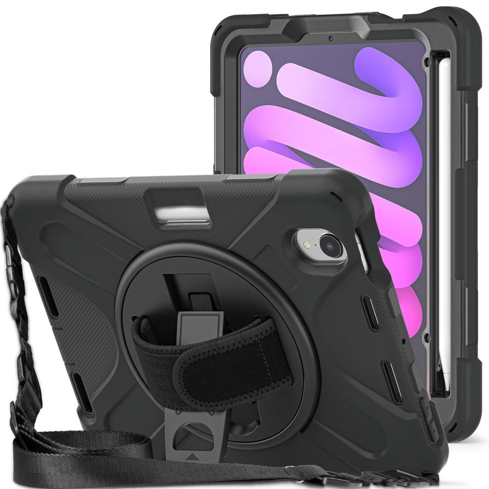 iPad Mini (2024 / 2021) Håndverksdeksel - Kickstand & Håndholder - Svart
