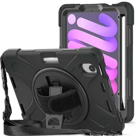 iPad Mini (2024 / 2021) Håndverksdeksel - Kickstand & Håndholder - Svart