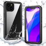 iPhone 13 IP68 Støv- & Vanntett Deksel - Gjennomsiktig / Svart