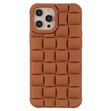 iPhone 13 Pro Grid Texture Silikon Bakdeksel - Brun