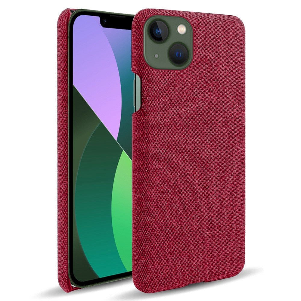 iPhone 14 Stoff Plast Deksel - Rød