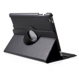EIDERWOOD iPad 4 / 3 / 2 Kunstskinn Flip Deksel m. Strikk & Roterbar Funksjon - Svart