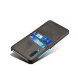 EIDERWOOD Samsung Galaxy A30s / A50 Kunstskinnbelagt Plast Deksel med Kortholder - Svart