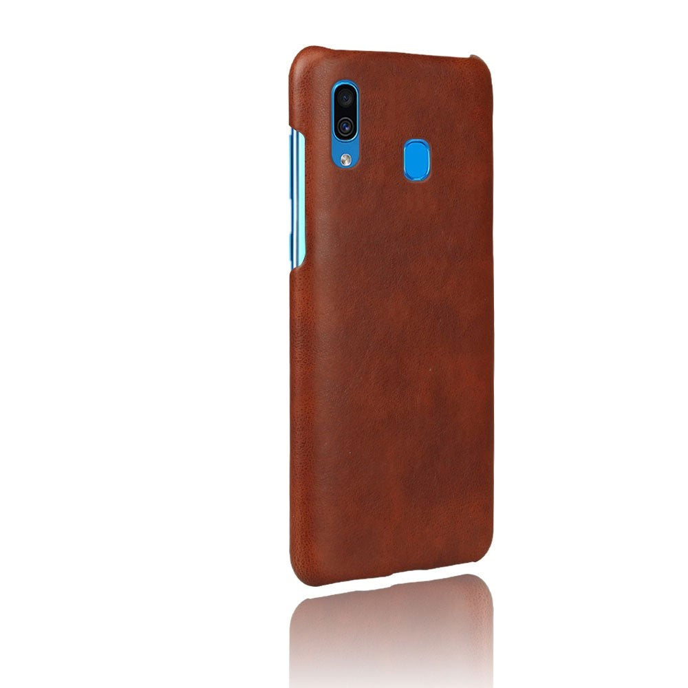 Samsung Galaxy A30 Brun Skinn Belagt Deksel