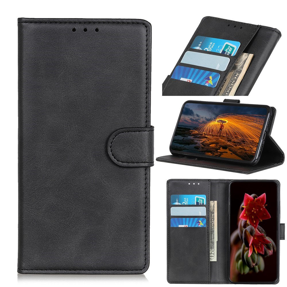 EIDERWOOD Samsung Galaxy A30s / A50 Kunstskinn Flip Deksel m. Kortholder & Ståfunksjon - Svart