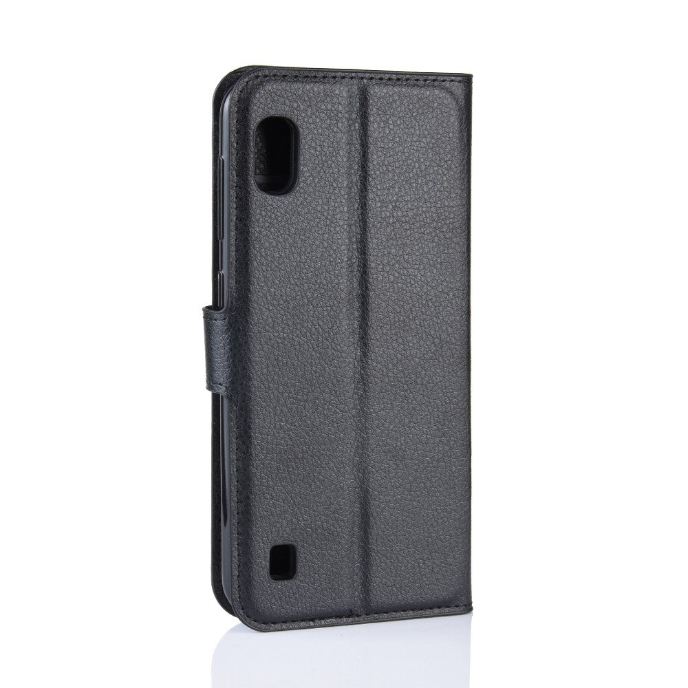 EIDERWOOD Samsung Galaxy A10 Litchi Kunstskin Deksel med Lommebok - Svart
