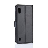 EIDERWOOD Samsung Galaxy A10 Litchi Kunstskin Deksel med Lommebok - Svart