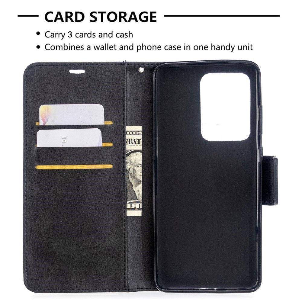 EIDERWOOD Samsung Galaxy S20 Ultra Kunstskinn Flip Deksel med Stativ & Lommebok - Svart