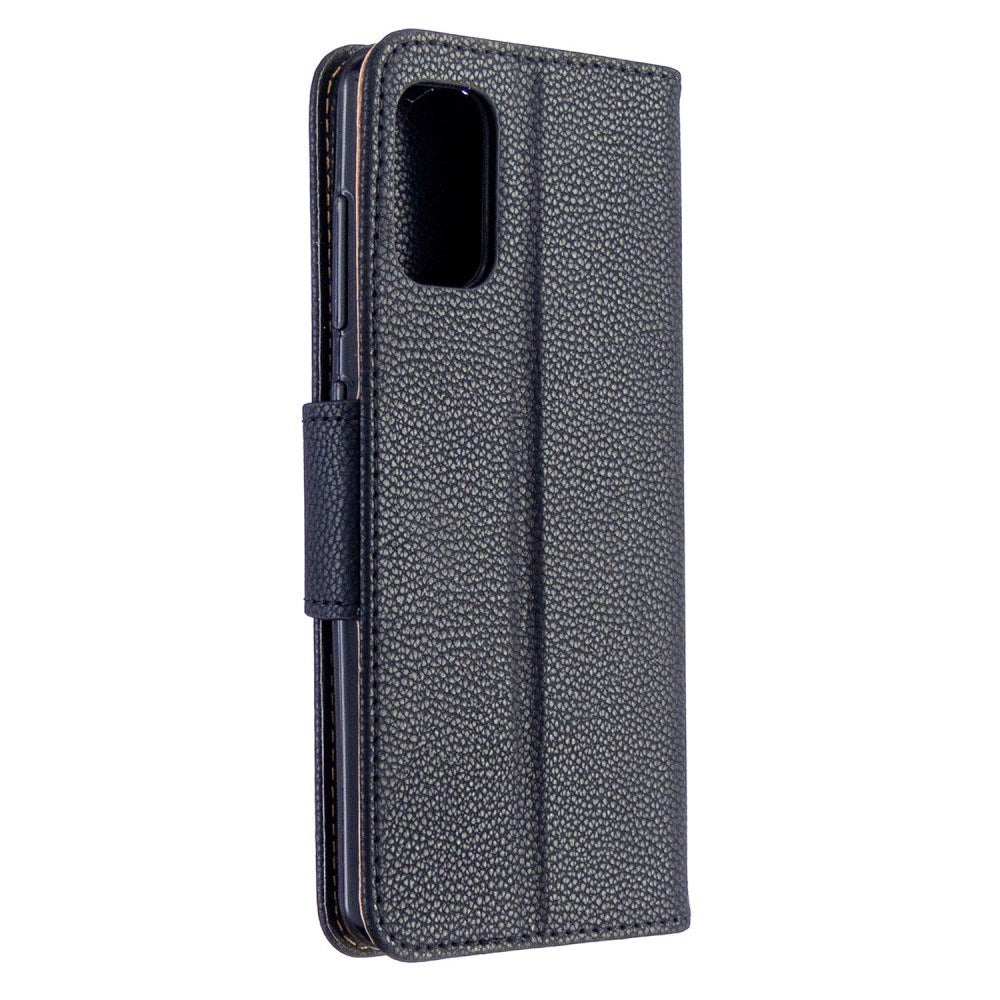 EIDERWOOD Samsung Galaxy A41 Kunstskinn Flip Deksel m. Kortholder & Ståfunksjon - Svart