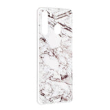 Samsung Galaxy A21 Fleksibel Plast Bakdeksel med Marmor Print - Hvit Marmor