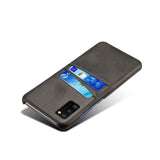 Samsung Galaxy A41 Skinn Flip Deksel med Kortholder - Svart
