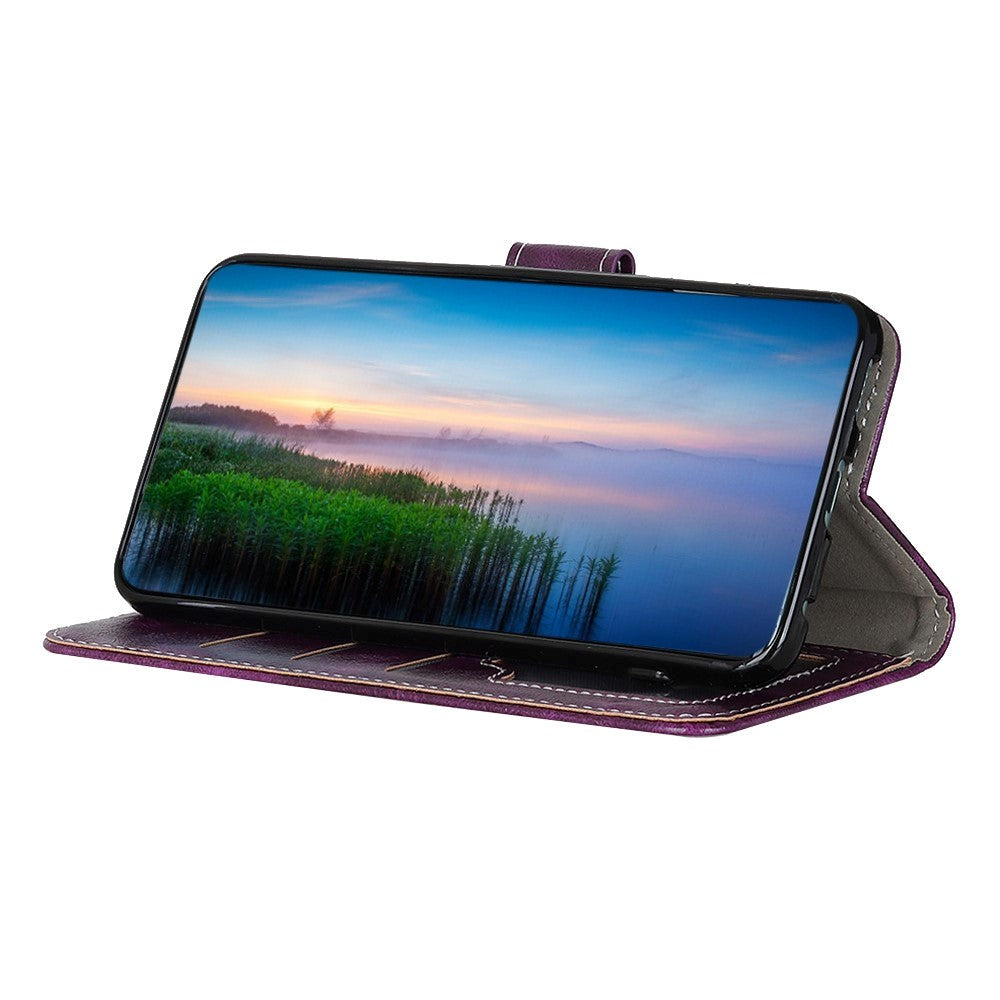 Samsung Galaxy S20 FE / S20 FE (5G) Skinn Flip Deksel med Stativ - Lilla