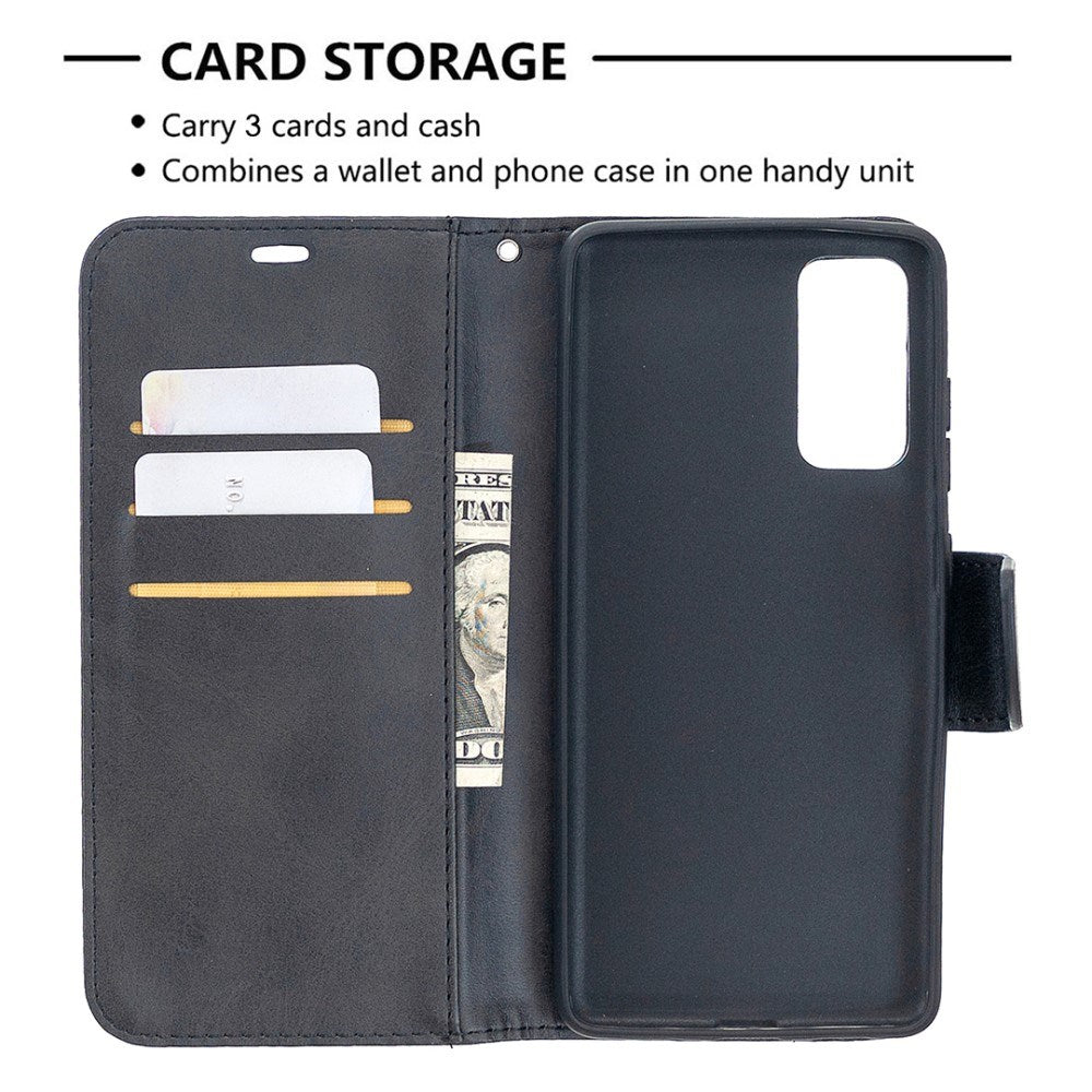 EIDERWOOD Samsung Galaxy S20 FE / S20 FE (5G) Kunstskinn Flip Deksel med Stativ & Lommebok - Svart