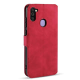 Samsung Galaxy M11 DG.MING Retro Skinndeksel med Lommebok - Rød