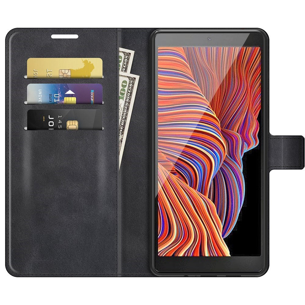 EIDERWOOD Samsung Galaxy Xcover 5 Kunstskinn Flip Deksel m. Kortholder & Ståfunksjon - Svart