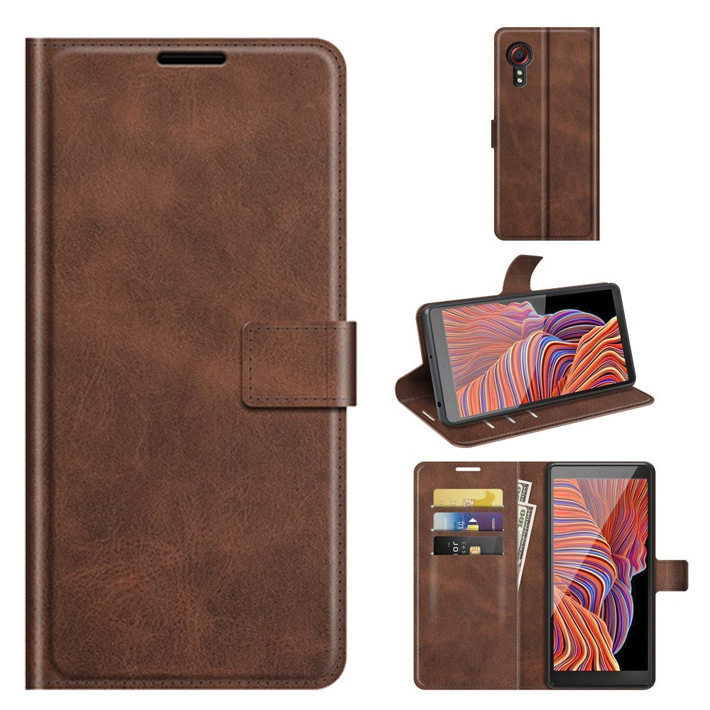 EIDERWOOD Samsung Galaxy Xcover 5 Kunstskinn Flip Deksel m. Kortholder & Ståfunksjon - Brun
