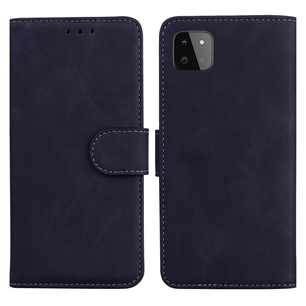 EIDERWOOD Samsung Galaxy A22 (5G) Kunstskinn Flip Deksel m. Kortholder & Ståfunksjon - Svart