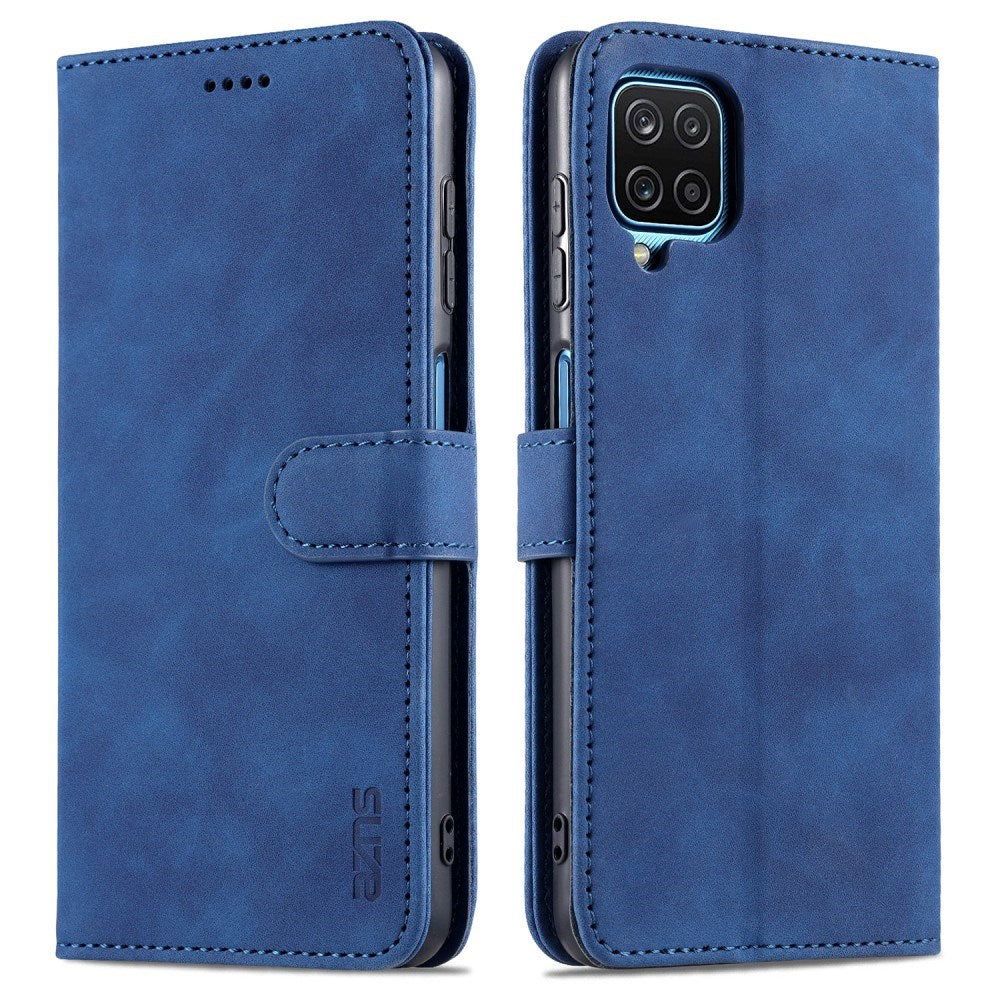 EIDERWOOD Samsung Galaxy A12 Kunstskinn Flip Deksel m. Kortholder & Ståfunksjon - Blå