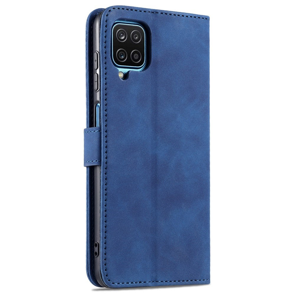 EIDERWOOD Samsung Galaxy A12 Kunstskinn Flip Deksel m. Kortholder & Ståfunksjon - Blå
