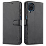 EIDERWOOD Samsung Galaxy A12 Kunstskinn Flip Deksel m. Kortholder & Ståfunksjon - Svart