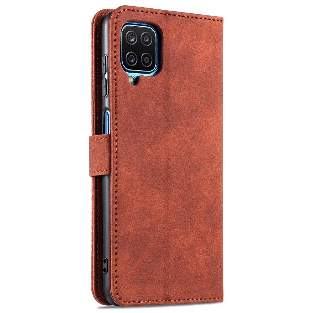 EIDERWOOD Samsung Galaxy A12 Kunstskinn Flip Deksel m. Kortholder & Ståfunksjon - Brun