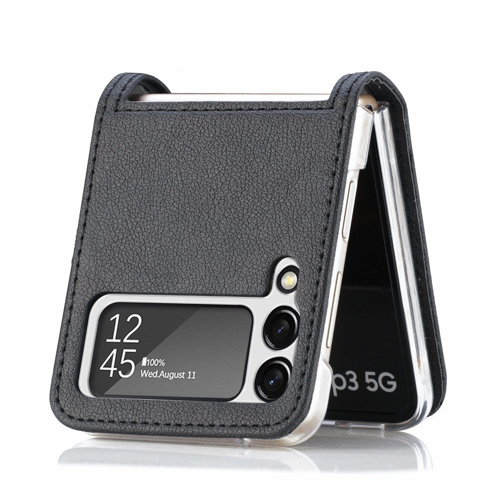 EIDERWOOD Samsung Galaxy Z Flip3 (5G) Kunstskinn Deksel - Kortholder - Svart