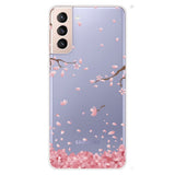 EIDERWOOD Samsung Galaxy S22+ (Plus) Fleksibelt Plast Deksel med Vakkert Motiv - Lilla Himmel og Rosa Tre