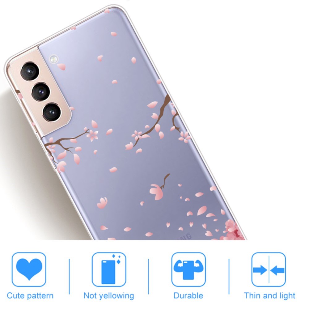 EIDERWOOD Samsung Galaxy S22+ (Plus) Fleksibelt Plast Deksel med Vakkert Motiv - Lilla Himmel og Rosa Tre