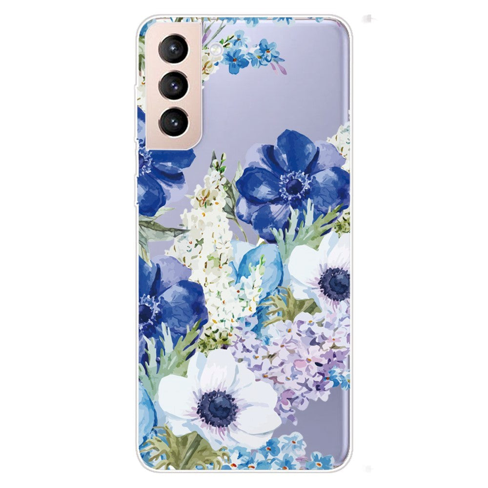 Samsung Galaxy S22 Fleksibel Plast Deksel - Lilla Blomster