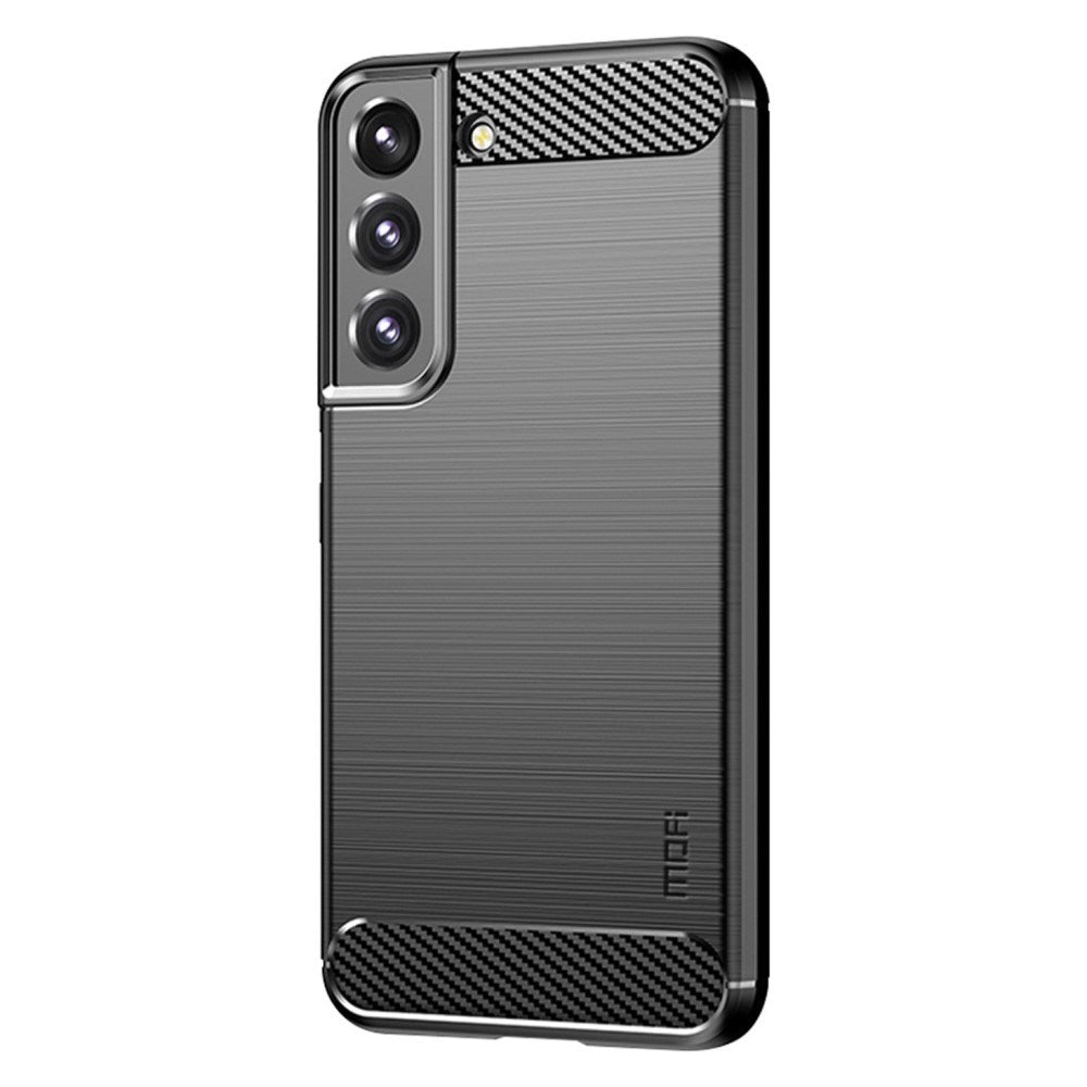 Samsung Galaxy S22+ (Plus) MOFI Brushed Carbon Fiber Fleksibelt Plast Deksel - Svart