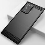 EIDERWOOD Samsung Galaxy Note 20 Ultra Brushed Carbon Fiber Fleksibelt Plast Deksel - Svart