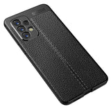 Samsung Galaxy A73 (5G) Fleksibelt Plast Deksel Litchi Tekstur - Svart