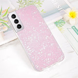 IPAKY Samsung Galaxy S21 FE Hybrid Deksel med Perleeffekt - Rosa