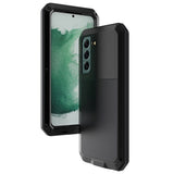 Samsung Galaxy S21 FE (5G) Metall Silikon Hybrid Håndverker Deksel med Skjermbeskytter - Svart