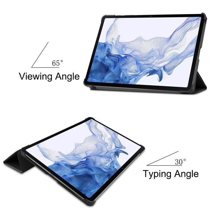 EIDERWOOD Samsung Galaxy Tab S8 Kunstskinn Trifold Flip Deksel - Svart