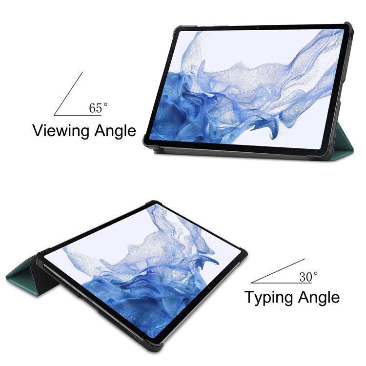 EIDERWOOD Samsung Galaxy Tab S8 Kunstskinn Trifold Flip Deksel - Grønn