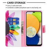 Samsung Galaxy A03-deksel Med Stor Lommebok i PU Skinn - Solsikke