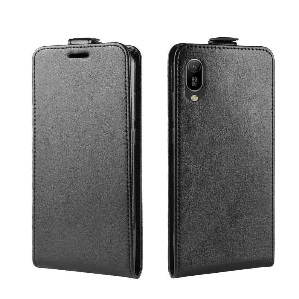 Huawei Y6 (2019) Skinn Flip Deksel med Lommebok Svart