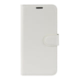 Huawei Y5 (2019) Litchi Skinn Flip Deksel med Lommebok - Hvit