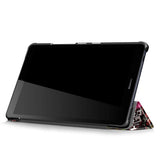 Huawei MediaPad M5 Lite 8 Skinn Deksel m. Folde & Stativfunksjon - Cartoon Graffiti